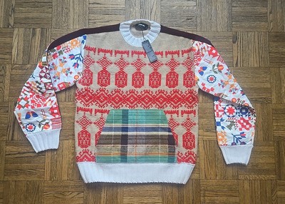 Dsquared2 Crew-Neck Wool Blend Jumper Sweater Multi-texture &  Color Sz L  $1910