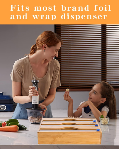 Plastic Wrap Cutter - 4 Sticks Self-Adhesive Fit 12" Roll Slide Cutter for Foil, - Picture 5 of 12