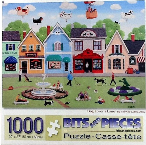 Dog Lover's Lane Wilfrido Limvalencia 1000 pc 20" X 27" Bits And Pieces Puzzle - Picture 1 of 1