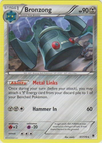 Bronzong - 61/119 - Rare (Mp) Phantom Forces - Metal Pokémon