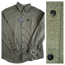 LL Bean Men Slightly Fitted Size L Button Shirt Olive Green NWT New READ 500966