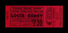 VERY RARE 1940 CHAMPIONSHIP JOE LOUIS vs ARTURO GODOY NEARMINT boxing ticket