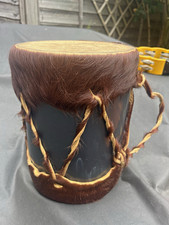 Custom made African (animal hide) hand drum with handle