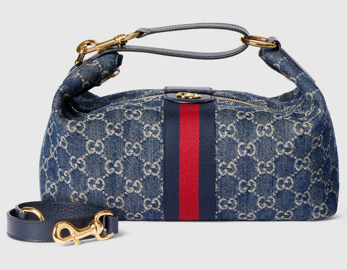 Gucci Vanity Medium Top Handle Bag GG Denim 857799 Japan New Authentic