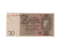 GERMANY 1929 20 REICHSMARK BANKNOTE P181a ABOUT UNCIRCULATED CONDITION
