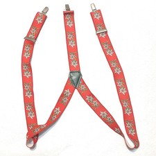 Vintage Men's Suspenders Trachten Edelweiss Octoberfest Hunting Germany