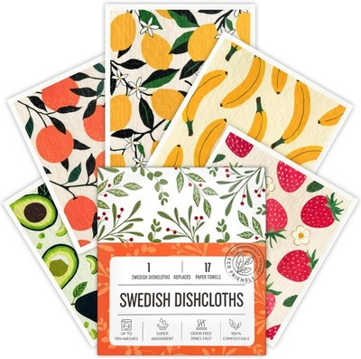 Swedish Dishcloths for Kitchen, Reusable Paper Towels Washable, Super Absorbent