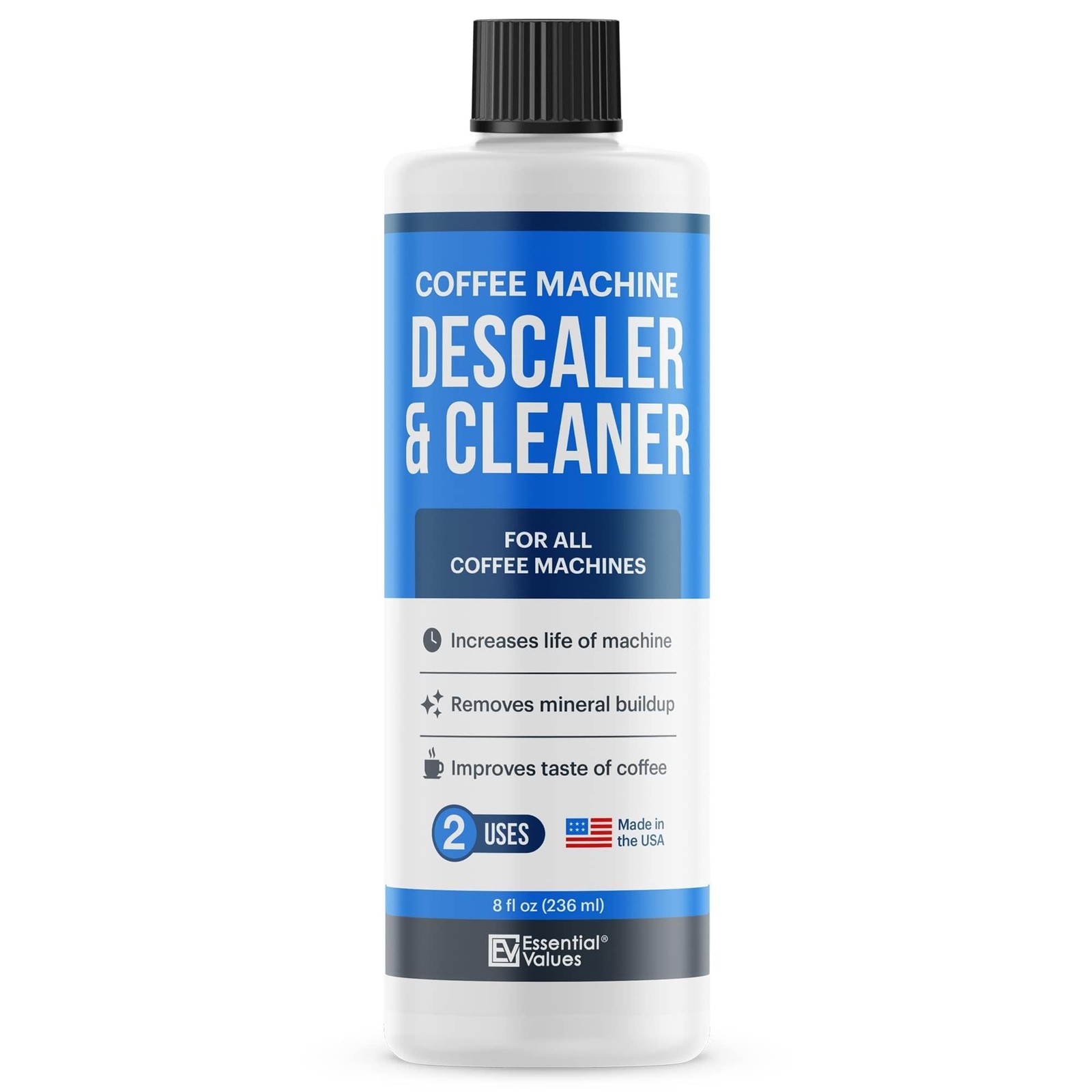 Essential Values Descaling Solution (8 fl 8 Fl Oz (Pack of 1), Coffee Machine 