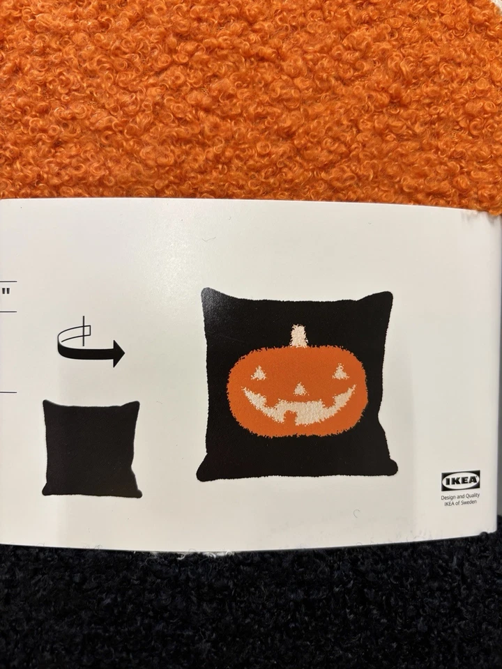 IKEA KUSTFYR housse de coussin 50x50 cm citrouille Halloween - Photo 3/3
