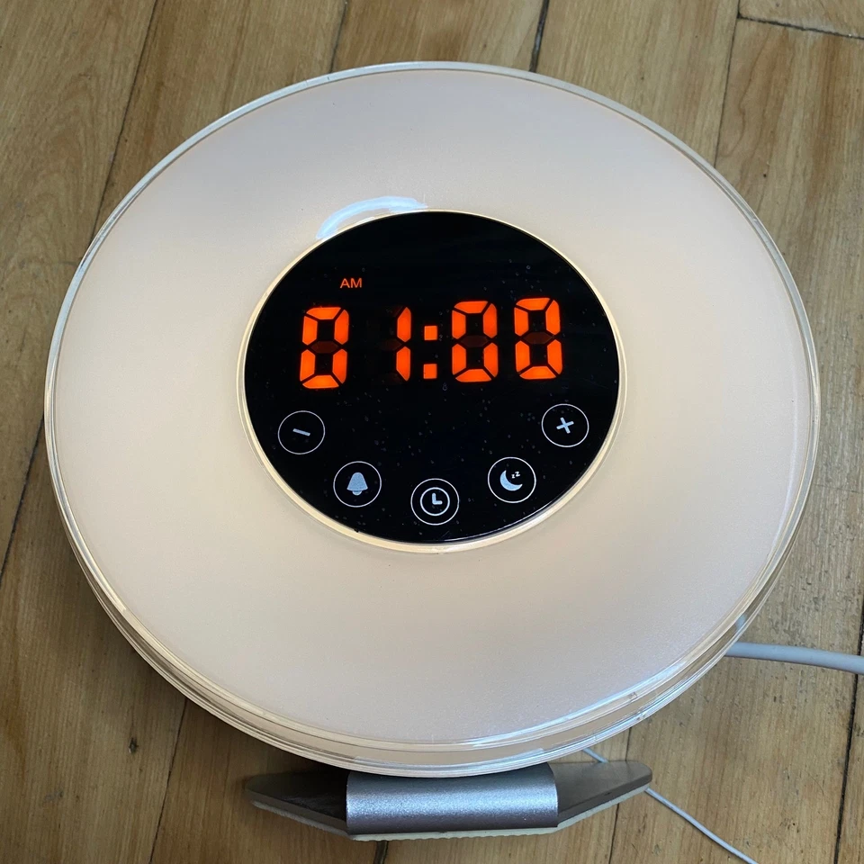 DENVER CRL-340 Wake Up Light Sunrise Alarm Clock Digital FM Radio Bedside Lamp - Image 2 of 4
