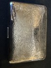 Vintage Ladies Cigarette Card Case Ornate Floral Engraved Metal