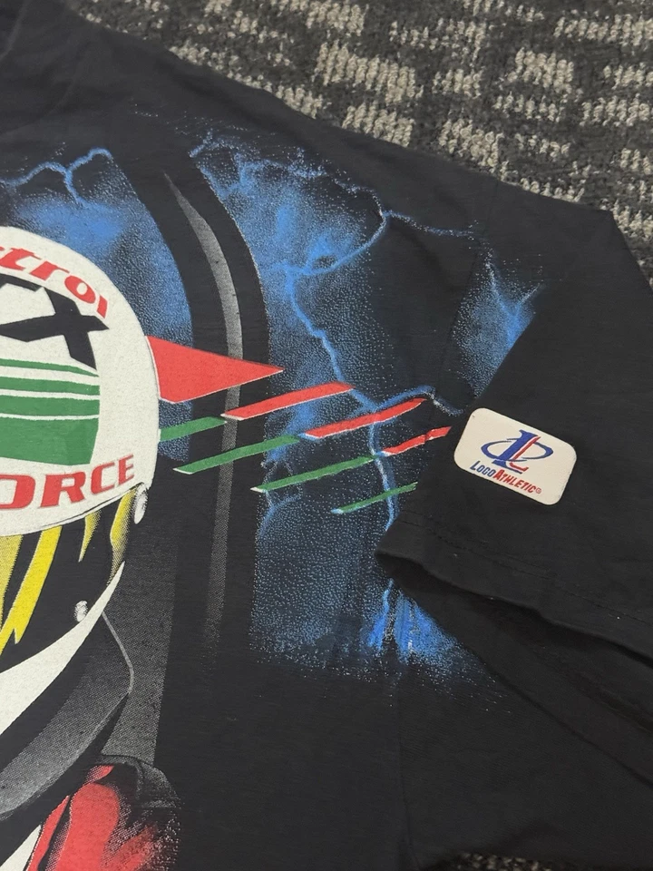 Camiseta vintage años 90 NHRA John Force WINSTON DRAG RACING ESTAMPADO POR TODAS PARTES XL Foto 4 de 4