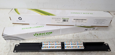 2 pcs - Vericom MPP5U-03856 12 Port CAT5e UTP Unshielded Rack Mount Patch Panel
