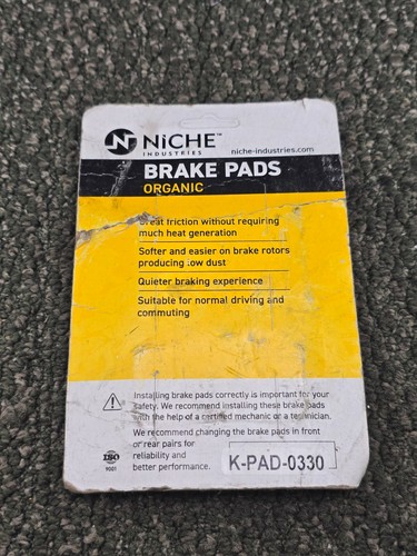 Niche Industries K-PAD-0330 Asbestos Free Brake Pads Organic For Powersports - Picture 2 of 6