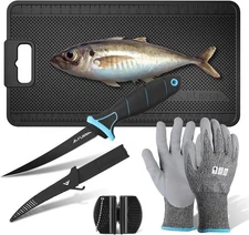 FLISSA 4PCS Fish Fillet Set with 6" Fillet Knife for Easy Fish Cleaning 24"*13"