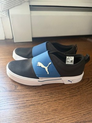 PUMA Kids El Rey II CV Slip-On Sneakers Size 5 Black Sapphire Blue NWOT