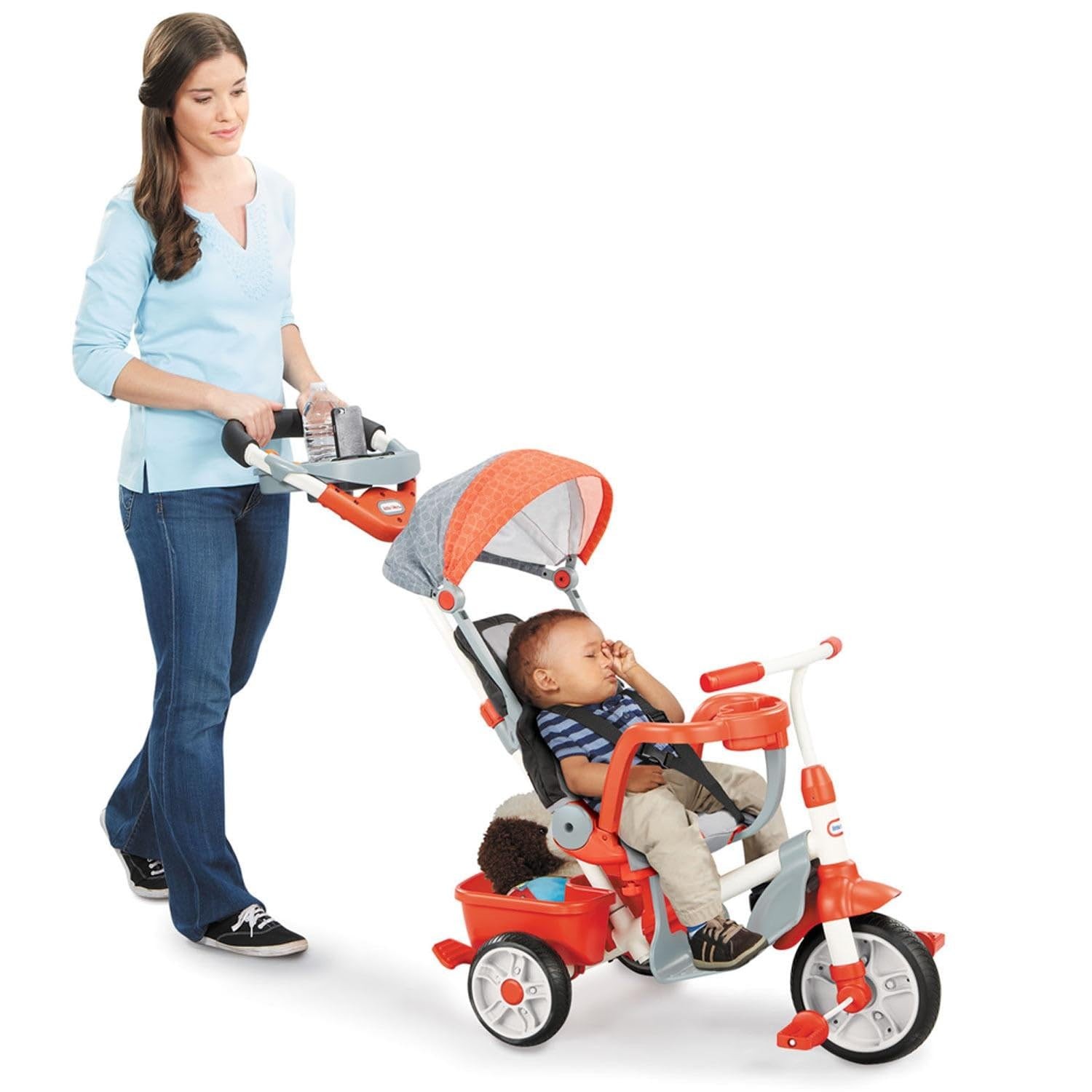 5-in-1 Deluxe Ride & Relax, Reclining Trike - Red