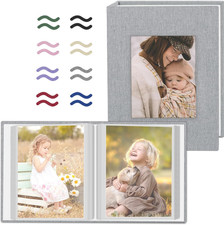 2 Pack Photo Album 4x6 Pictures, Small Linen Slip-in Photo Albums Book for 80 Ph