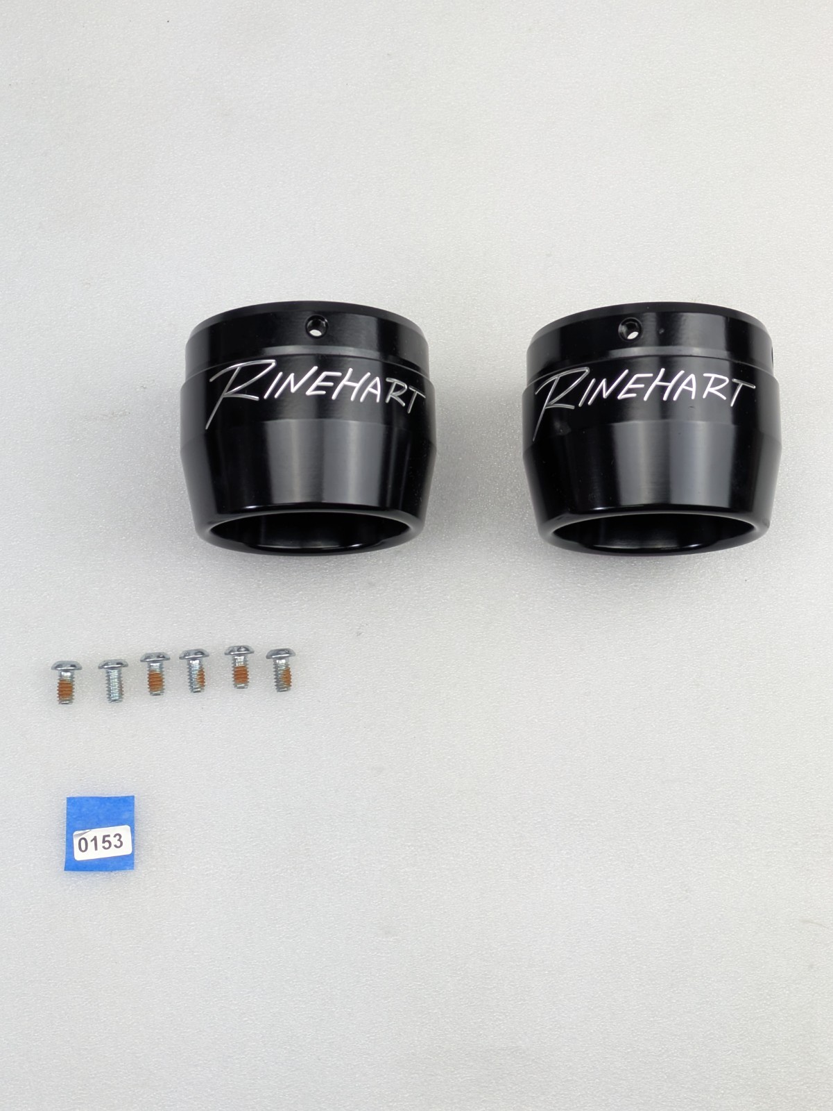 Rinehart Racing Black Exhaust End Caps For Harley Slip On Muffler 3.5" *NEW*