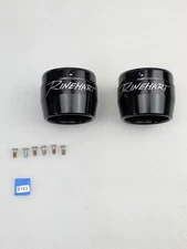Rinehart Racing Black Exhaust End Caps For Harley Slip On Muffler 3.5" *NEW*