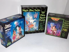 Choice of 1 glow in the dark Halloween  100 piece puzzle. Magical glow E&L Corp