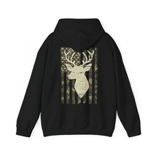 Deer Hunting Hoodie, Hunting Lovers American Flag Camouflage Hoodie