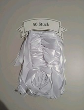 50 x Antennenschleifen weiß - Dekoschleifen Autoschmuck Dekoration Schleifen