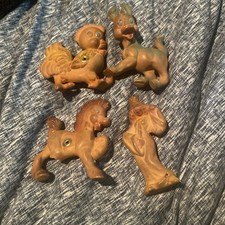 Antique lot of 4 squeaky toys Hardened From Age No Longer Soft Or Squeaks RARE