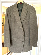 Jos A Bank Sz 44 Tan Herringbone Harris Tweed Heavy Blazer Jacket Sport Coat