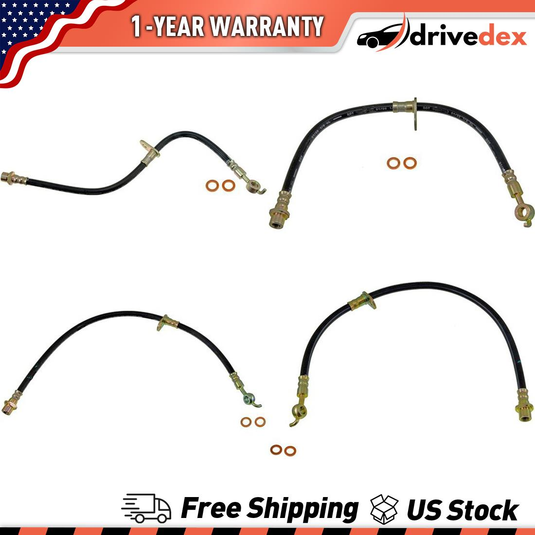 For Toyota Camry 2002-2004 2005 2006 4pcs Dorman Brake Hydraulic Hose Front Rear