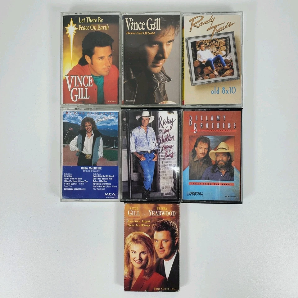 Classic Country - Lot of 7 Cassettes Vince Gill/Randy Travis/Reba McEntire +More - Image 2 of 3