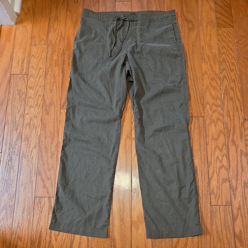 Prana Women's Drawstring Hemp Pants Regular Size S Army Green Casual Hiking Boho