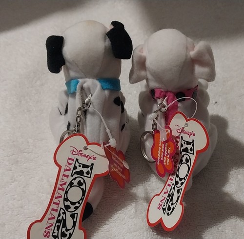 2000 Applause 102 Dalmatians Oddball And LIL Dipper Wiggler Plush Keychain - Picture 3 of 5