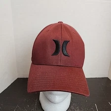 Hurley Hat Size Small Medium Red FlexFit Fitted Black Embroidered Logo Yupoong