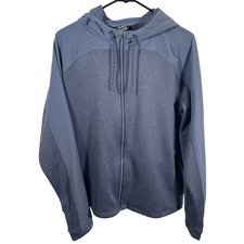 Under Armour Full-Zip Hoodie Swacket Womens XL Blue Gray Jacket Pockets