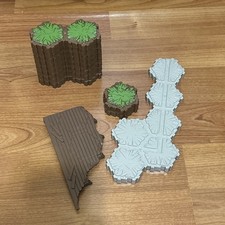 Heroscape Hex Terrain Grass Concrete Lot 2x1, 8x2 6 hex - Heroscape HS9