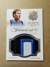 Dirk Nowitzki 2012-13 Panini Flawless Game Used Jumbo 3 Color Game Used Patch 25