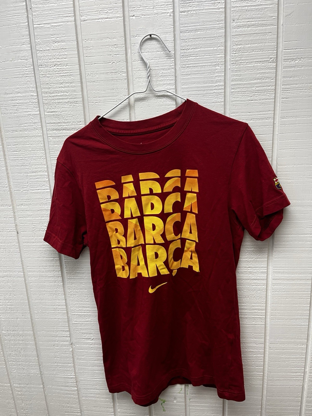 Nike Men’s Medium FC Barcelona Tee Red Futbol Soccer Barca Sportswear Casual