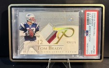 TOM BRADY 2003 UD Ultimate Collection Silver Game Used 3-Color JERSEY PATCH /175
