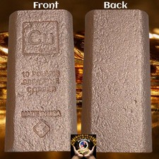 10 LB Pounds .999 Fine Copper Bullion Bar Stamped Elemental Design Fast Ship