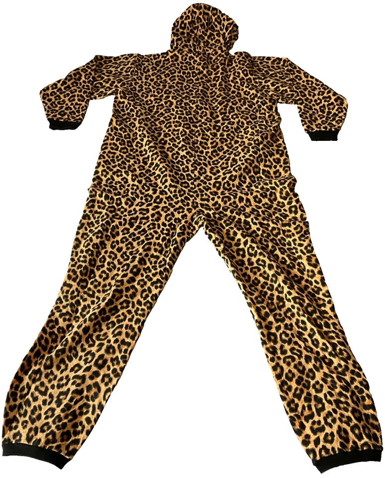 Savage X Fenty Capucha Dormir Una Pieza Unisex L 16/18 Marrón Leopardo Estampado Merodeador Foto 2 de 4