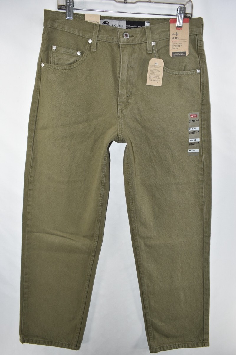 New Levi's Silvertab Loose Fit Green Machine Jeans Mens Size