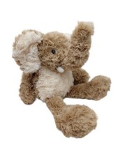 Unipak Brown White Elephant Beanbag Plush Stuffed Animal 11" Floppy 2015