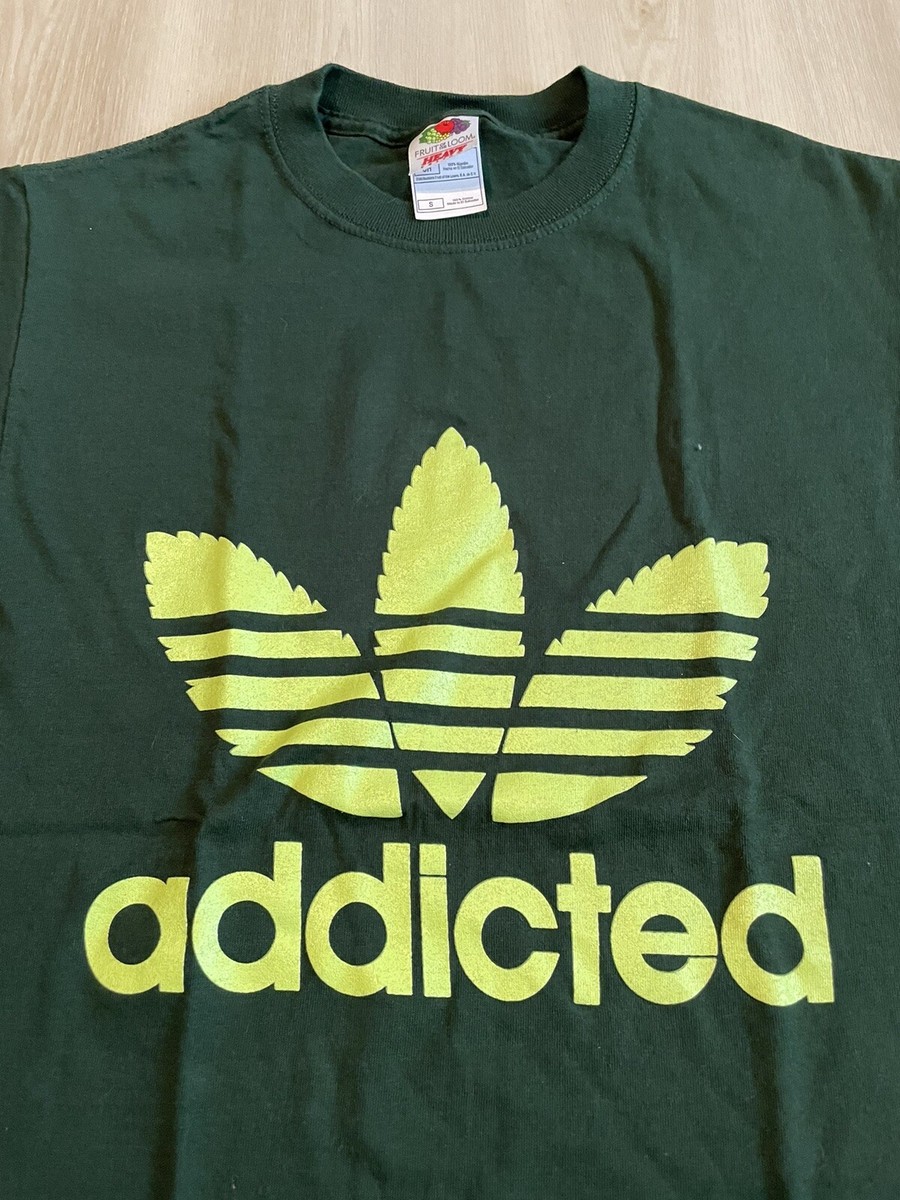 Vintage 90s Addicted Weedidas Marijuana 420 Shirt Mens Small | eBay
