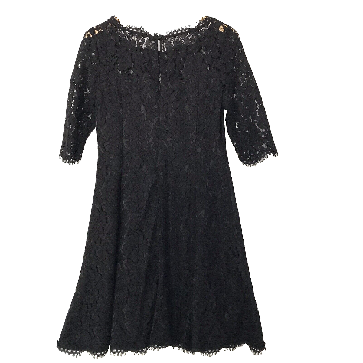 Eliza J Dress 6 Floral Lace Black Fit Flare LBD Cocktail Witchy Whimsigoth  Sheer