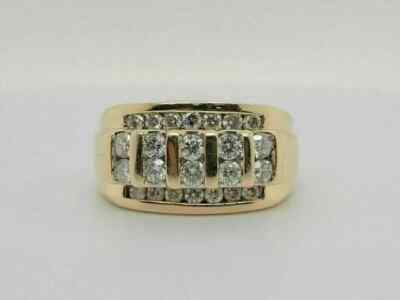 3Ct Round Cut Lab-Created Diamond 14K Yellow Gold Finish Men's Engagement Ring