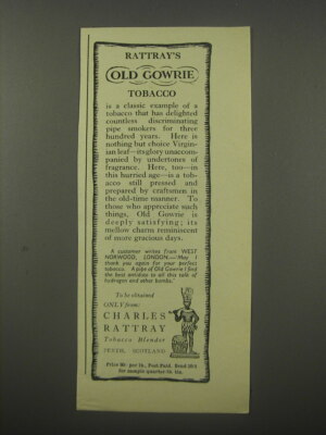 1954 Charles Rattray Old Gowrie Tobacco Ad - Rattray's Old Gowrie tobacco