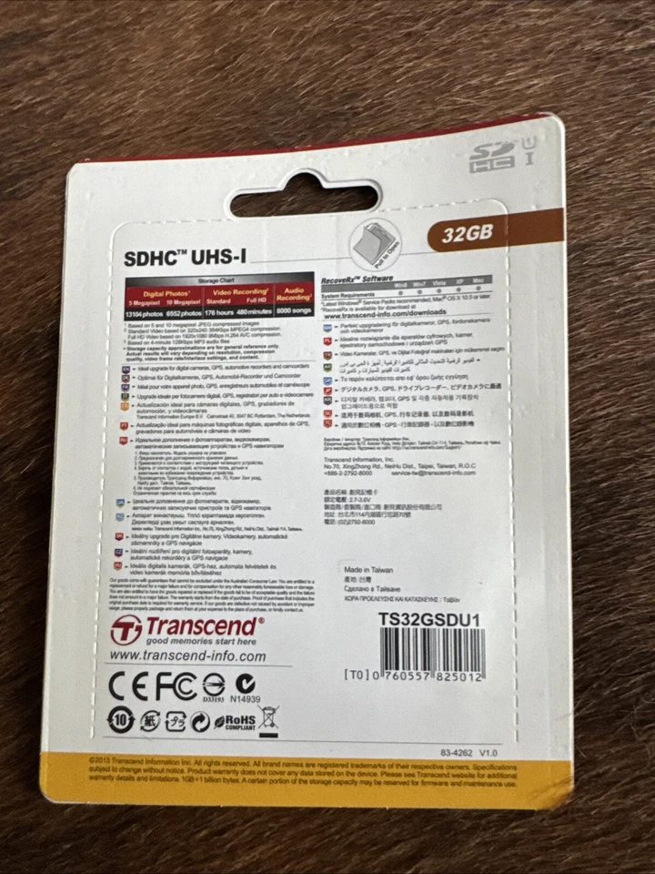 32GB Transcend Premium SDHC UHS-1 45 MB/s 300x Memory Card - Image 2 of 2