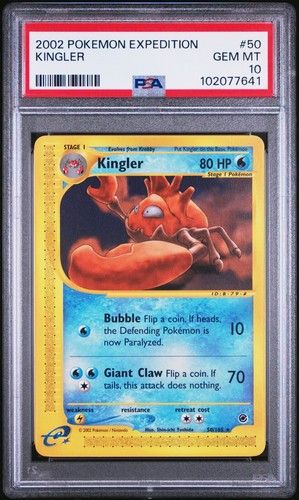 2002 Pokemon Expedition #50 Kingler PSA 10 GEM MINT - 第 1/2 張圖片