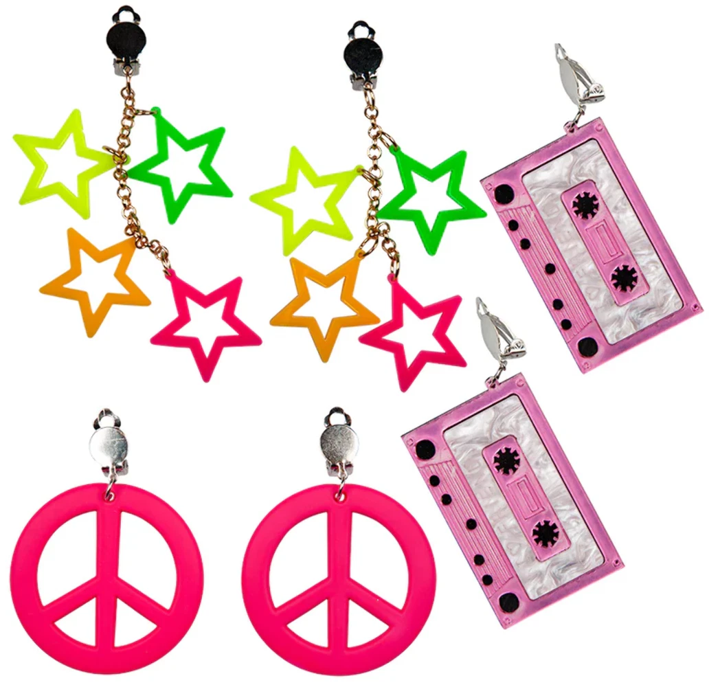 9 Pack Neon Cosmic Stars Drops & Stud Earrings | Claire's